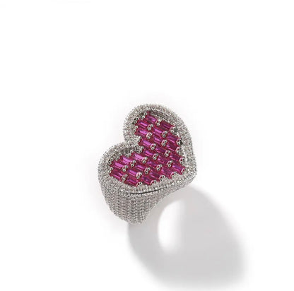 FAT MA 2.0- 25.4 mm colored heart statement ring