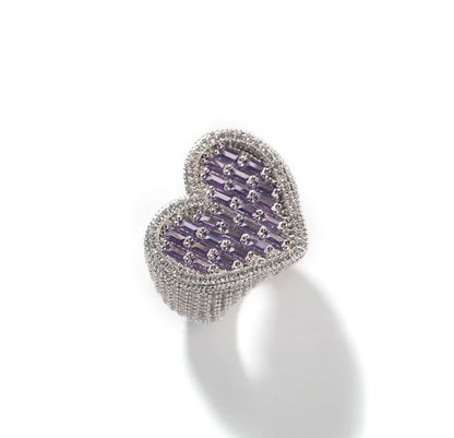 FAT MA 2.0- 25.4 mm colored heart statement ring