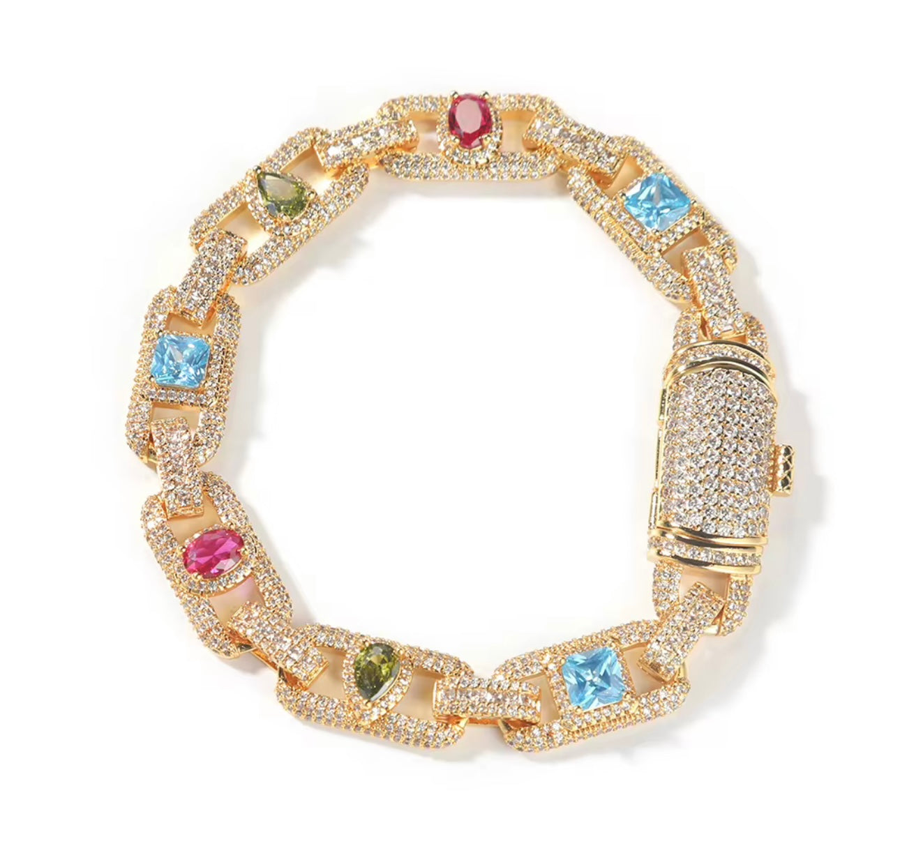 FIRE & ICE BRACELET- 11 mm Icy Gemstone bracelet