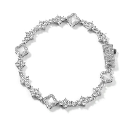 CLOVER LINK- Clover link, cluster tennis bracelet