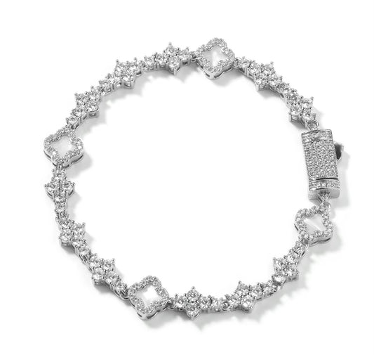 CLOVER LINK- Clover link, cluster tennis bracelet