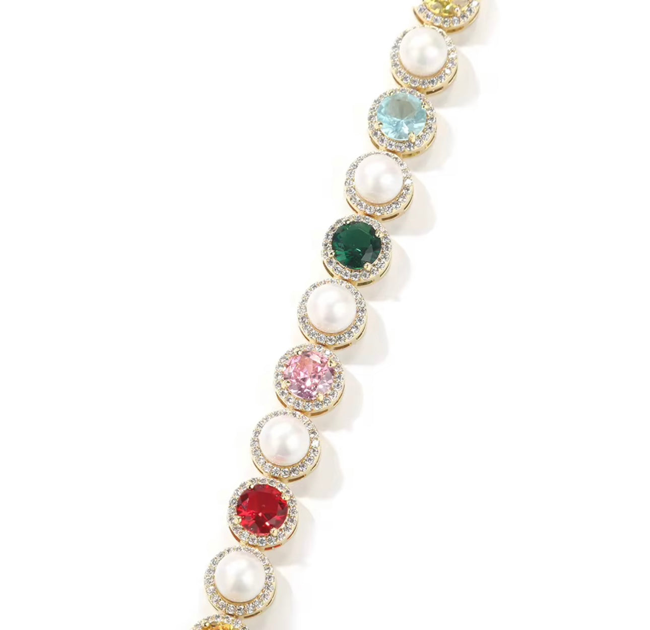 PEARLY GEMSTONE - 10 mm Mixed stone necklace