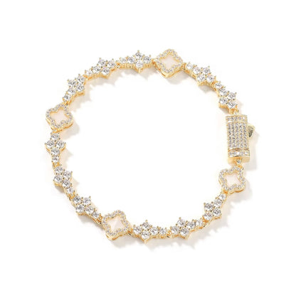 CLOVER LINK- Clover link, cluster tennis bracelet