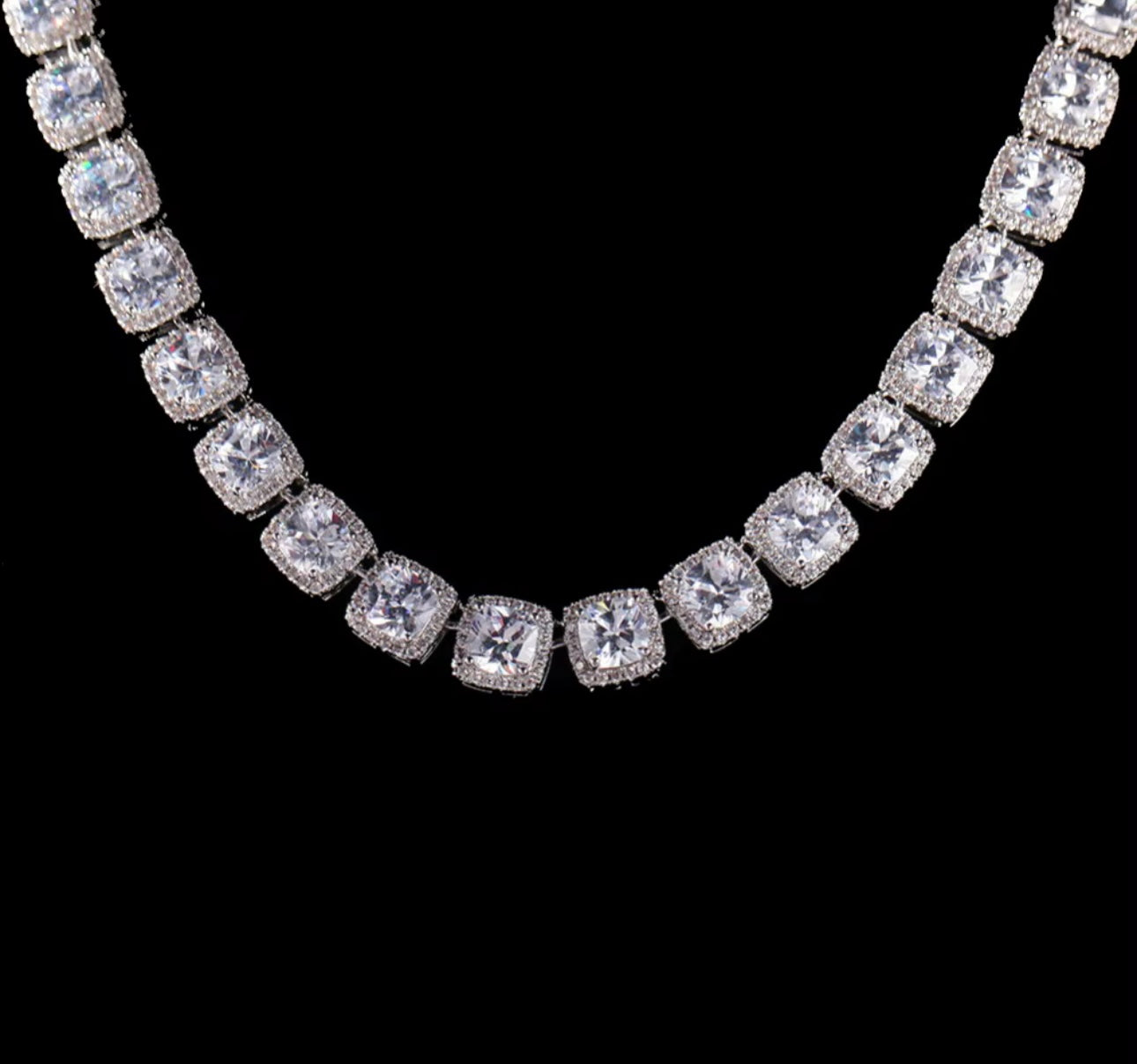 ICE BOXXX- 10 mm, square cluster tennis chain