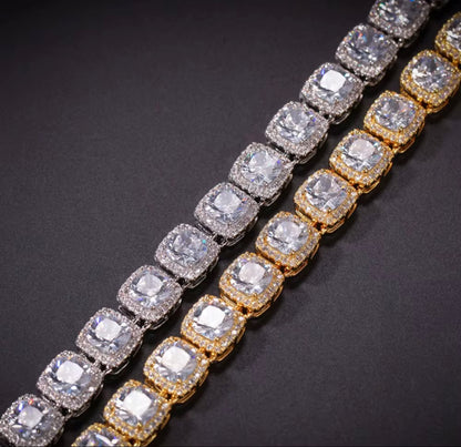 ICE BOXXX- 10 mm, square cluster tennis chain