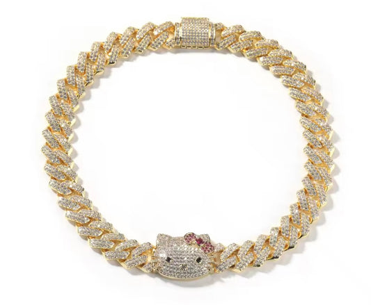 ICY KITTY CUBAN -21 mm Inspired Hello kitty cuban link chain