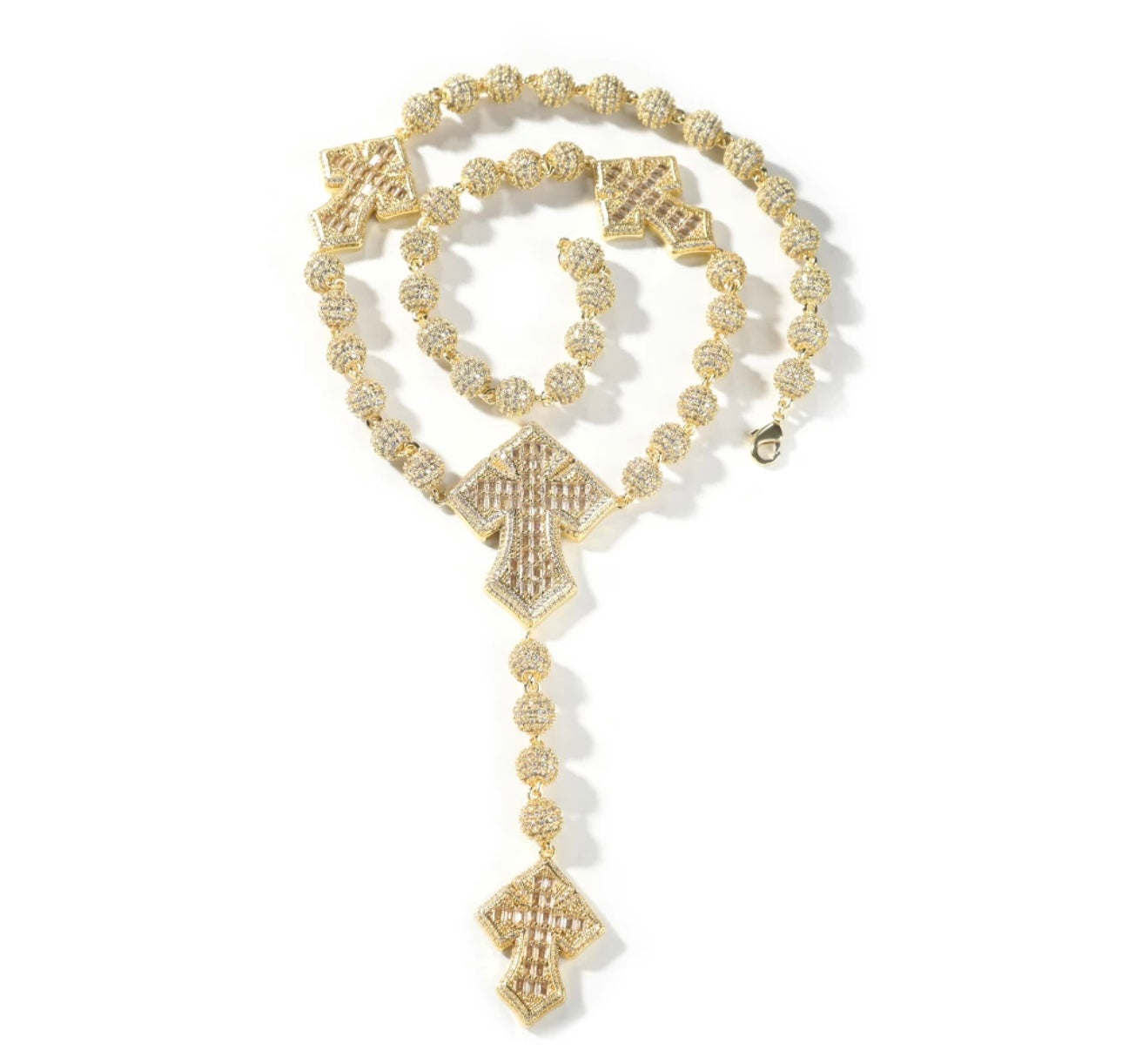 BALL DROP- 9 mm Ball beaded cross chain