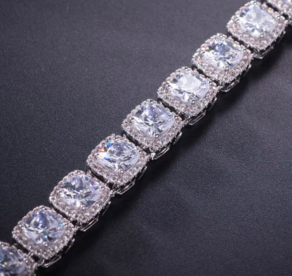 ICE BOXXX- 10 mm, square cluster tennis chain