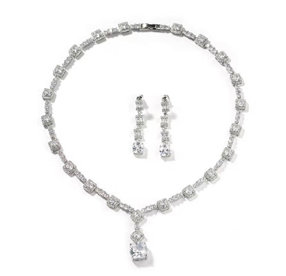 LEMON - Vintage Inspired square drop Gemstone necklace