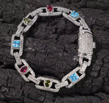 FIRE & ICE BRACELET- 11 mm Icy Gemstone bracelet