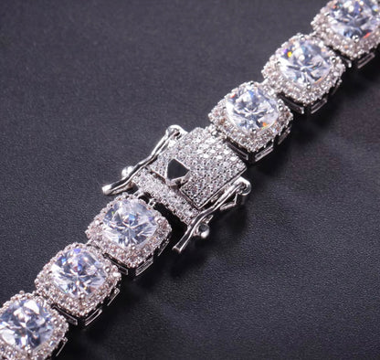 ICE BOXXX- 10 mm, square cluster tennis chain