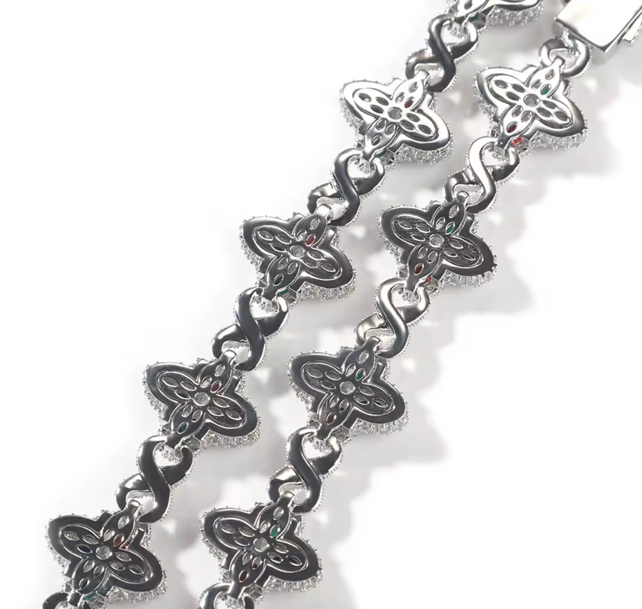 CLOVE SET- 19 mm Infinity link clover necklace & bracelet set
