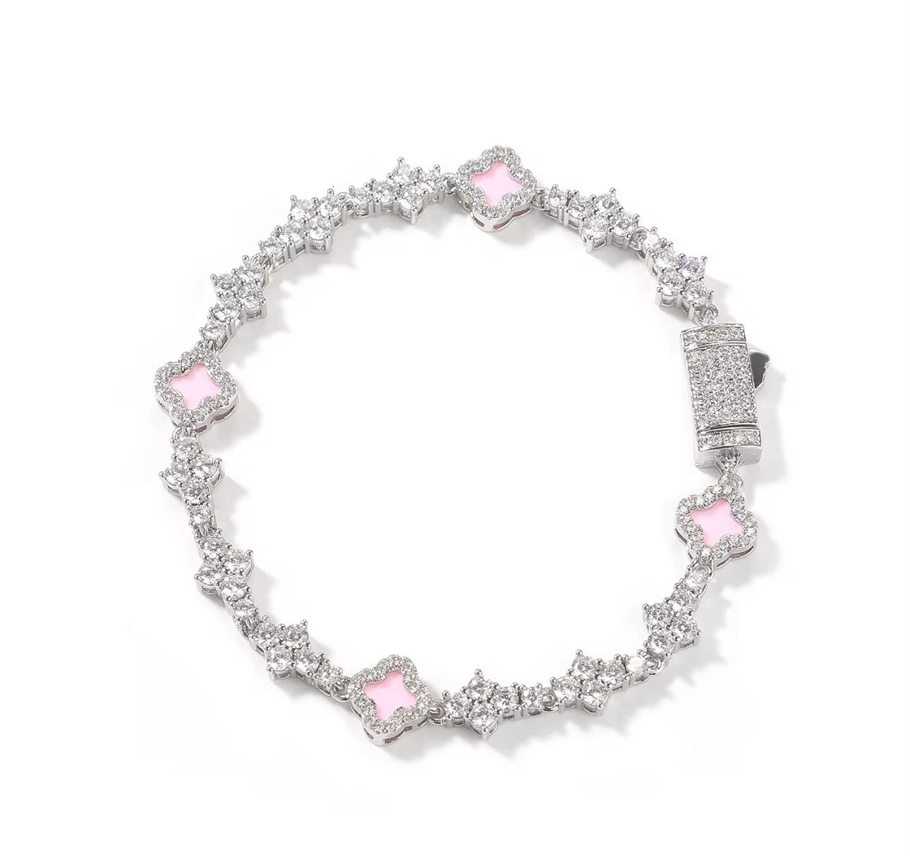 CLOVER LINK- Clover link, cluster tennis bracelet