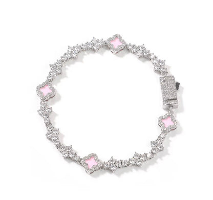 CLOVER LINK- Clover link, cluster tennis bracelet
