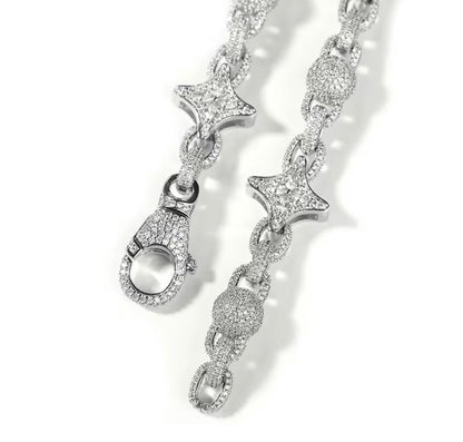 DIAMOND CLOVER - Ball-beaded Cuban link