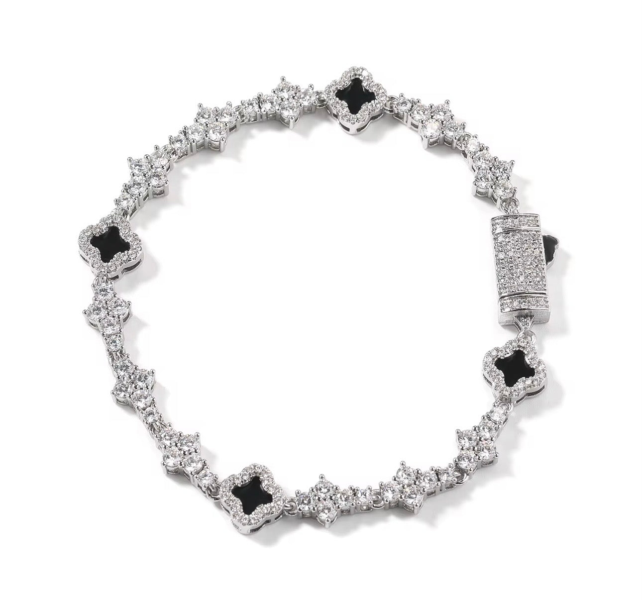 CLOVER LINK- Clover link, cluster tennis bracelet