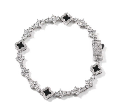 CLOVER LINK- Clover link, cluster tennis bracelet
