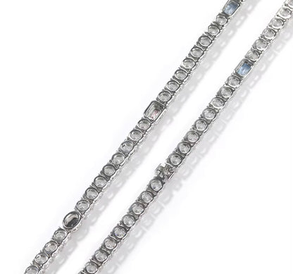 OPAL NECK CANDY- 5 mm Opal/cross tennis chain