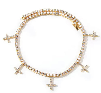 CROSS NECK CANDY- Unisex cross tennis chain