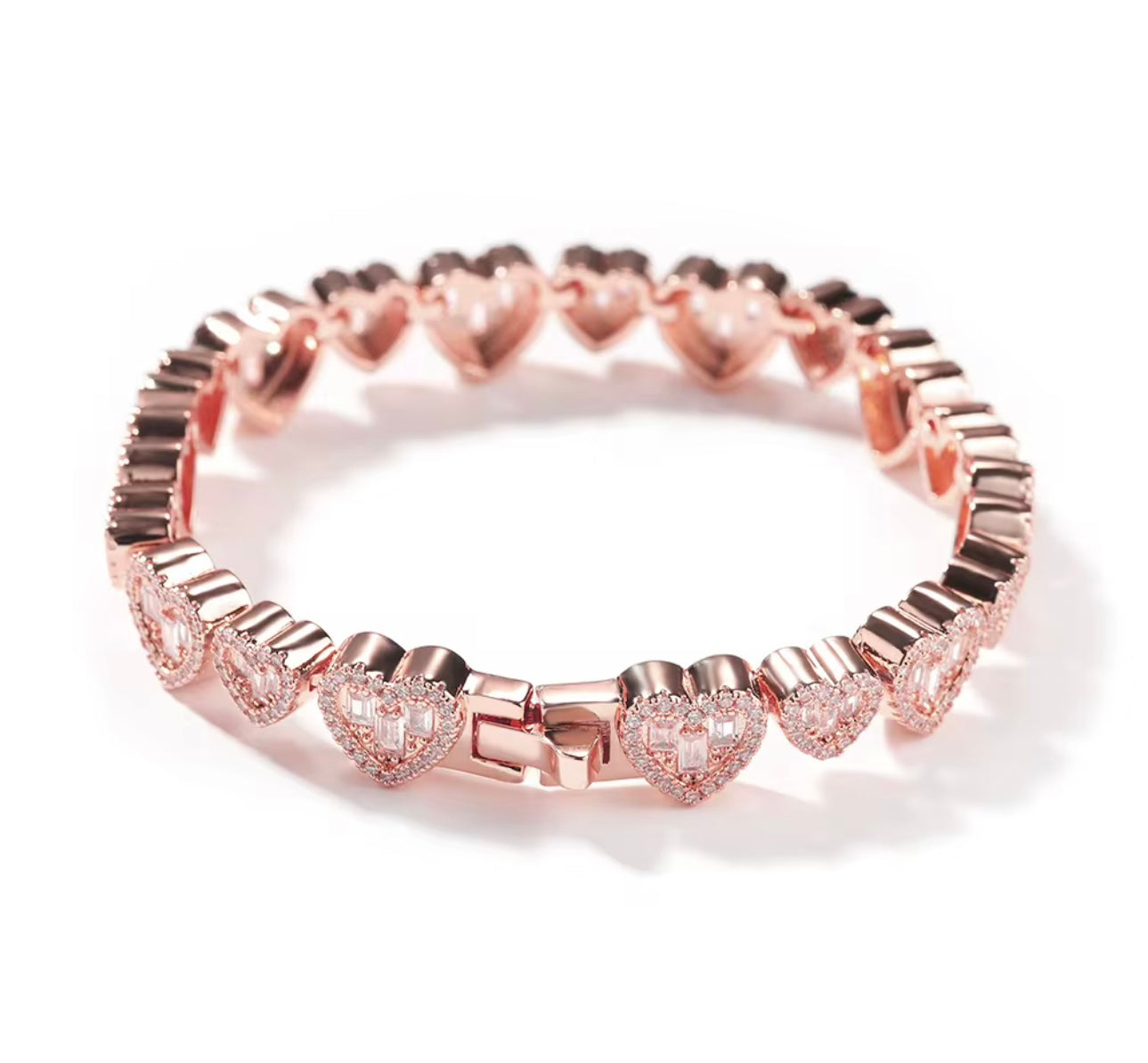 HEART ON ICE 2.0 BRACELET - 10 mm Baguette heart bracelet