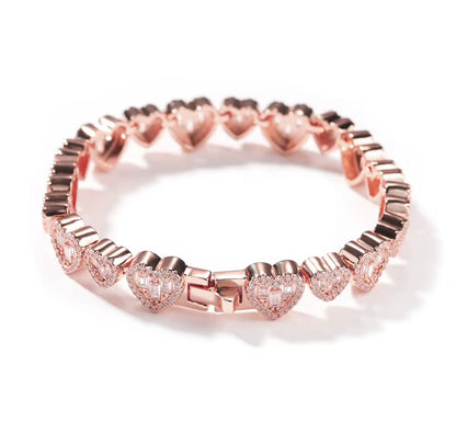 HEART ON ICE 2.0 BRACELET - 10 mm Baguette heart bracelet