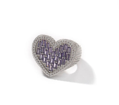 FAT MA 2.0- 25.4 mm colored heart statement ring