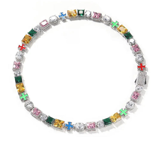 GEMSTONE - 10 mm Mixed stone necklace