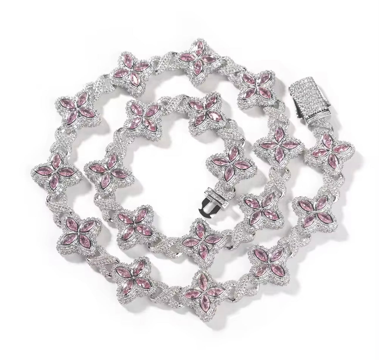 CLOVE SET- 19 mm Infinity link clover necklace & bracelet set