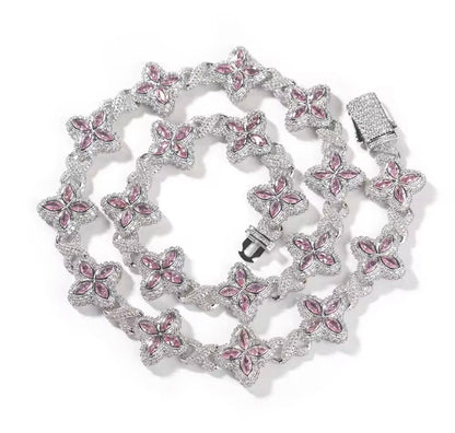 CLOVE SET- 19 mm Infinity link clover necklace & bracelet set