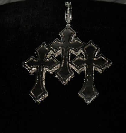 TRIO- Cluster cross pendant