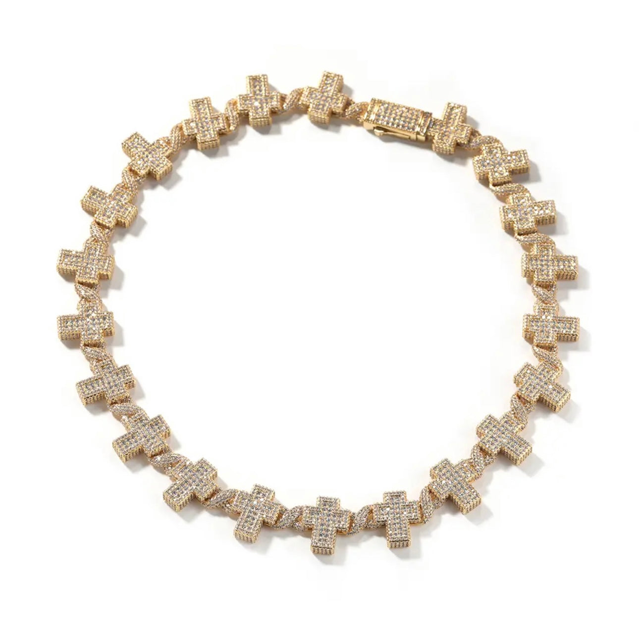 CROSSED- 17 mm cross connection Cuban link