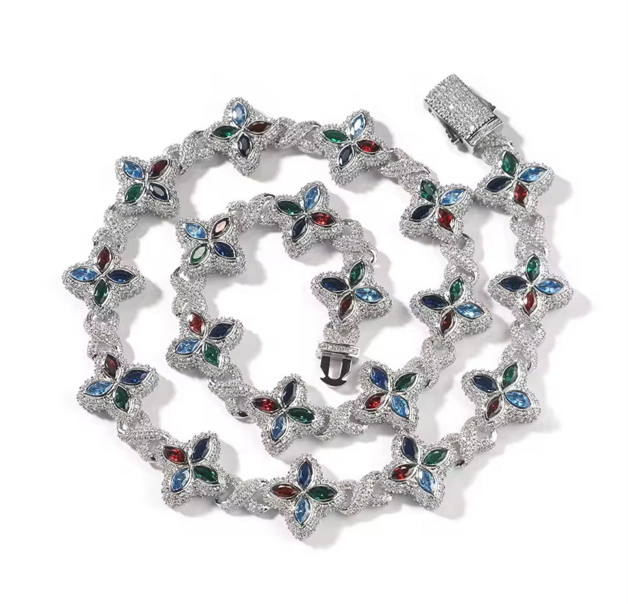 CLOVE SET- 19 mm Infinity link clover necklace & bracelet set