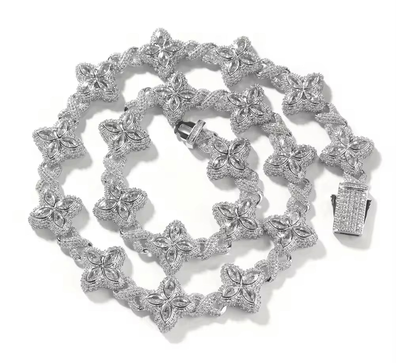 CLOVE SET- 19 mm Infinity link clover necklace & bracelet set