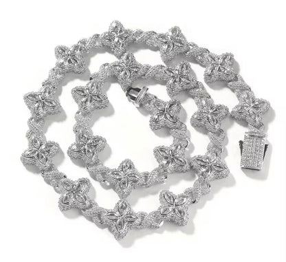 CLOVE SET- 19 mm Infinity link clover necklace & bracelet set