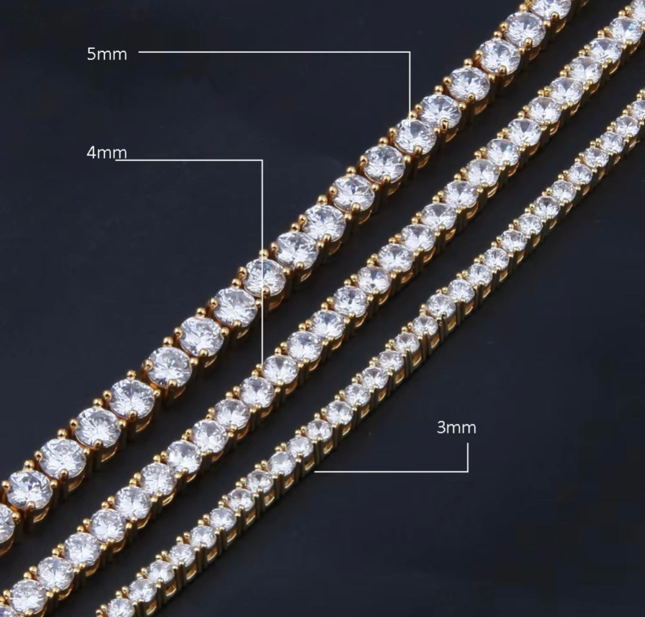 NECK CANDY- 3 mm-5 mm tennis chain