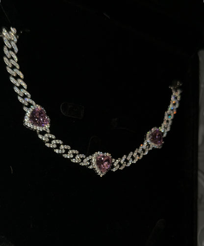 CHEDDAR - Pink heart anklet