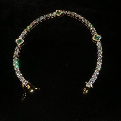 LUCKY- Clover tennis bracelet